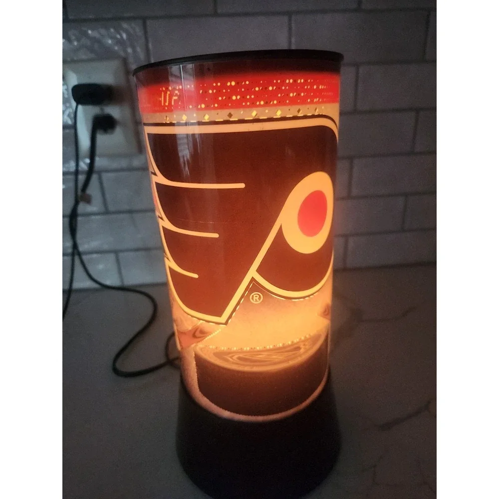 NHL Philadelphia Flyers Revolving Spinning Light Motion Lamp Wincraft Table Lamp